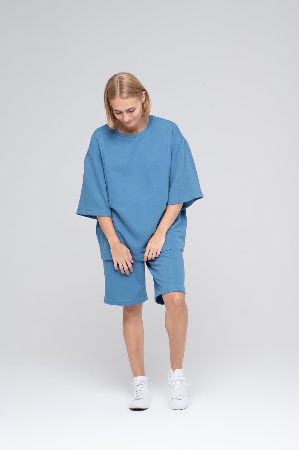 Костюм с шортами, Голубой