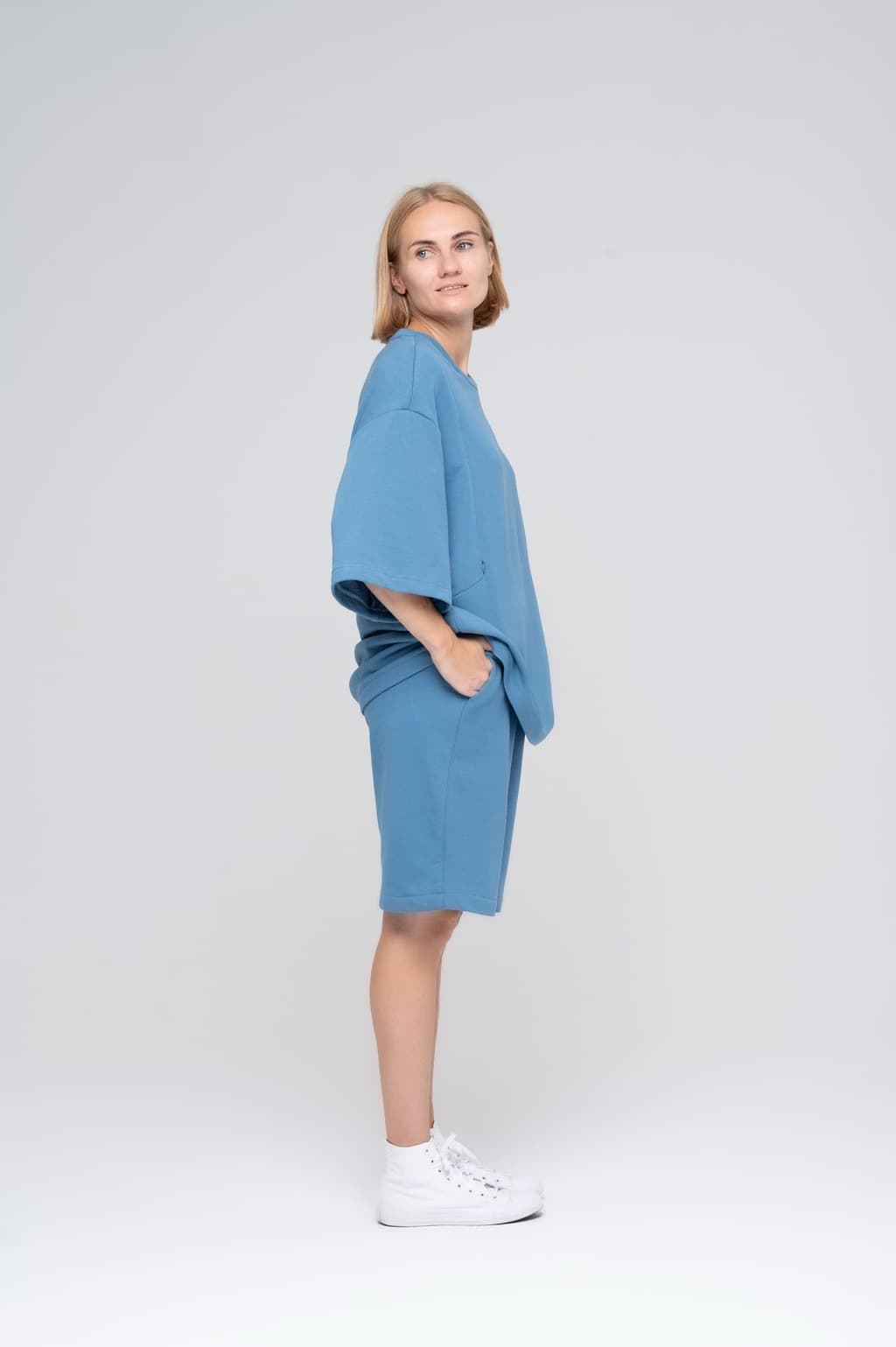 Костюм с шортами, Голубой