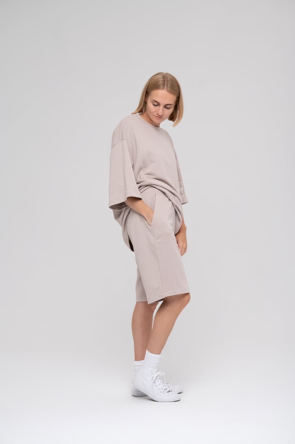 Костюм с шортами, Бежевый