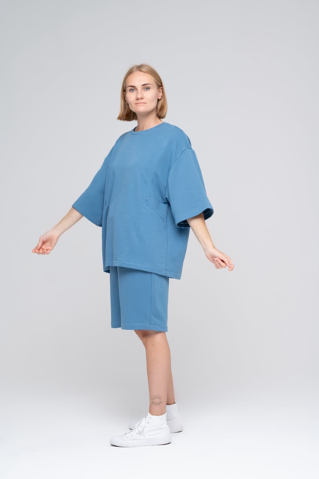 Костюм с шортами, Голубой