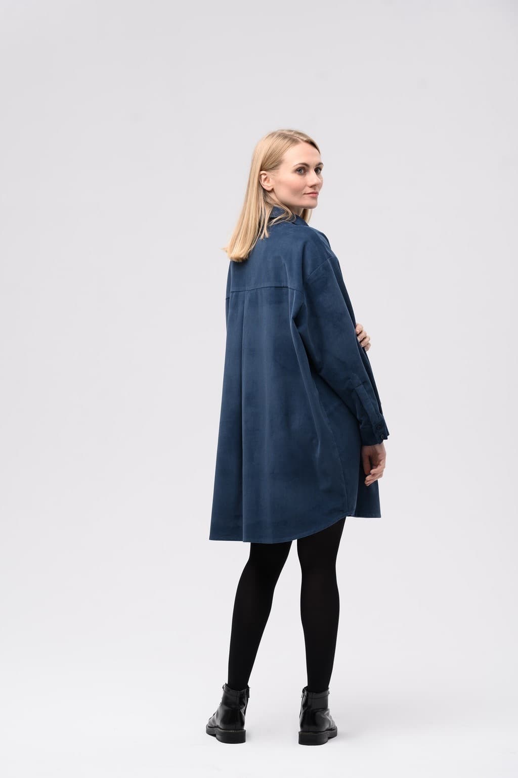 Платье-рубашка, Синий