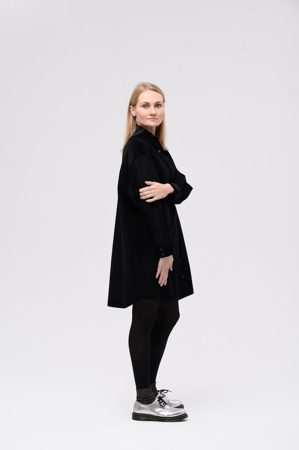 Платье-рубашка, Черный