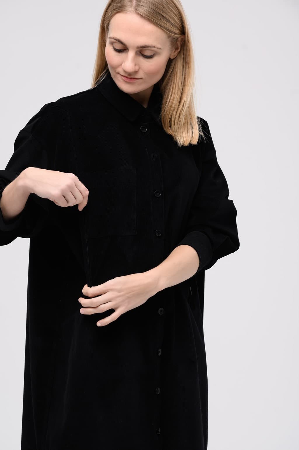 Платье-рубашка, Черный