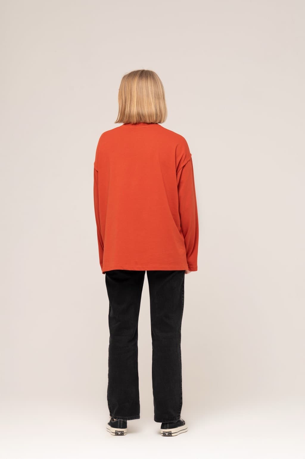 Лонгслив из хлопка onesize, Кирпичный