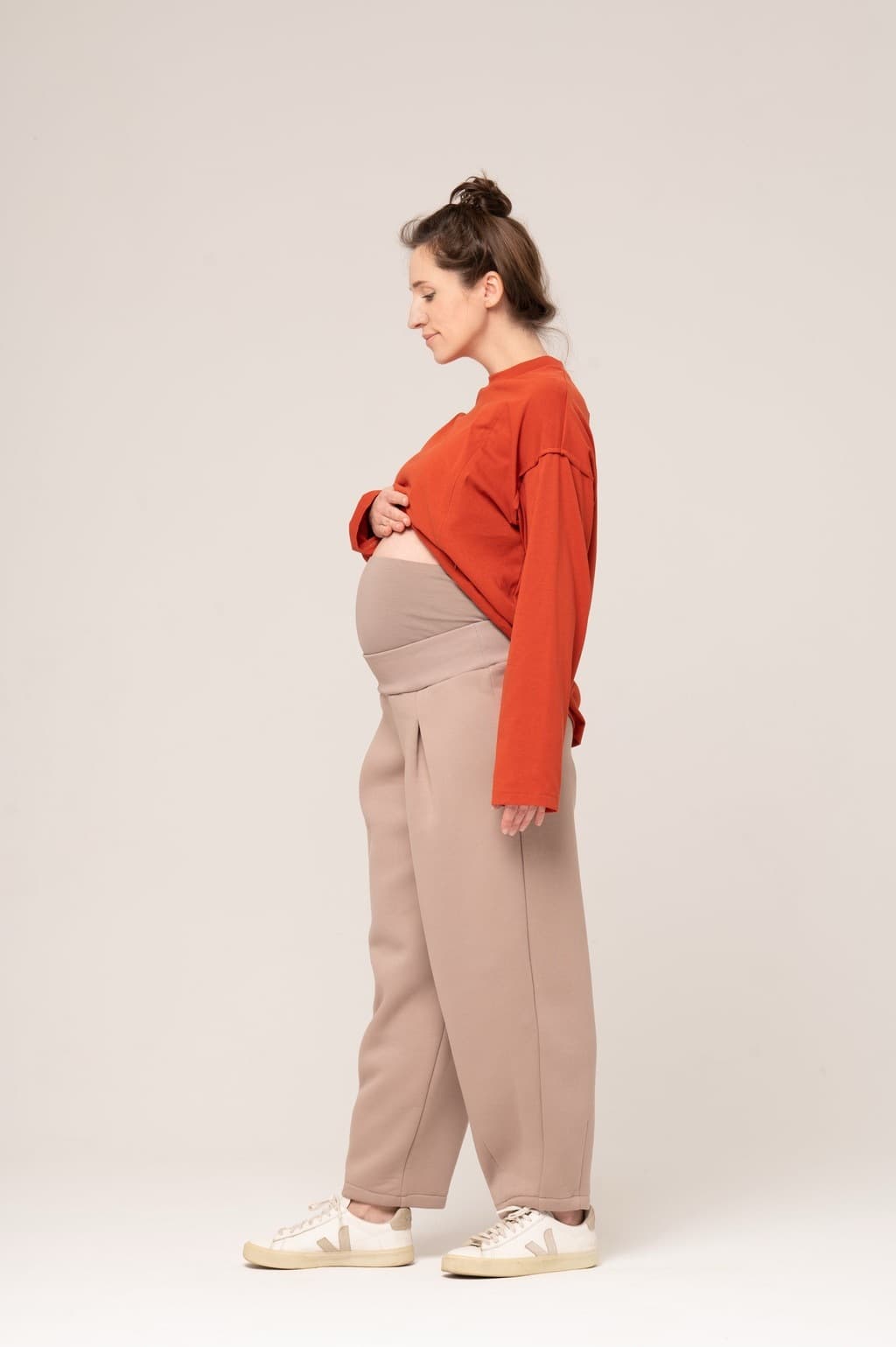 Штаны для беременных с начёсом, Кофе с молоком