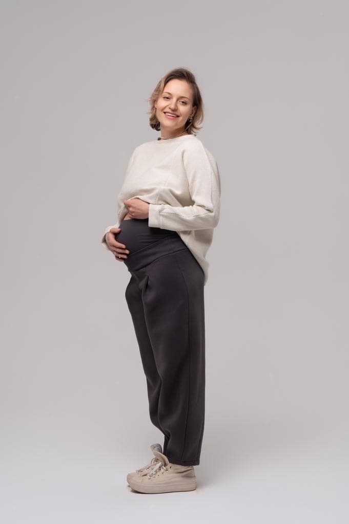 Штаны для беременных с начёсом, Серый