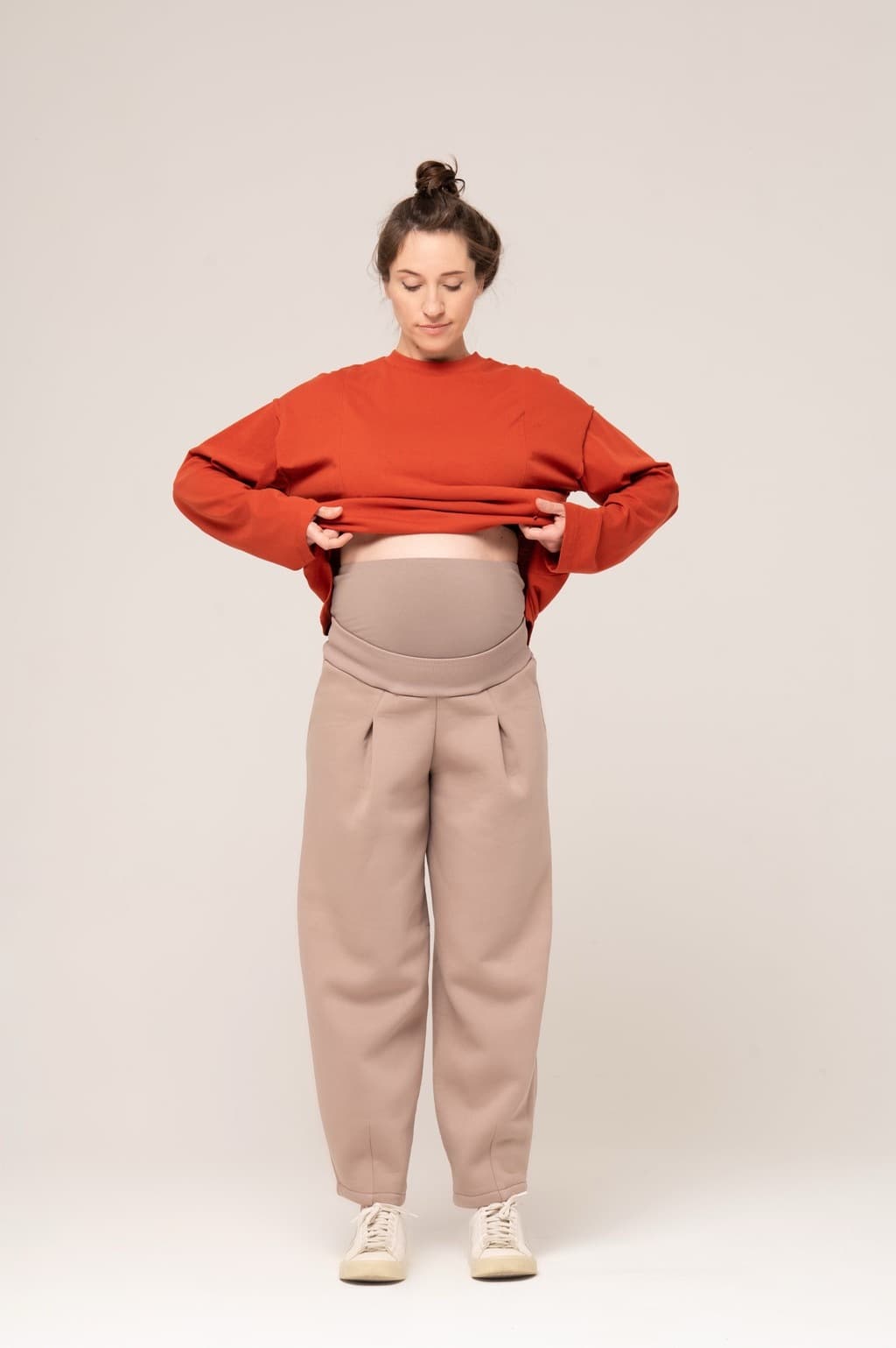 Штаны для беременных с начёсом, Кофе с молоком