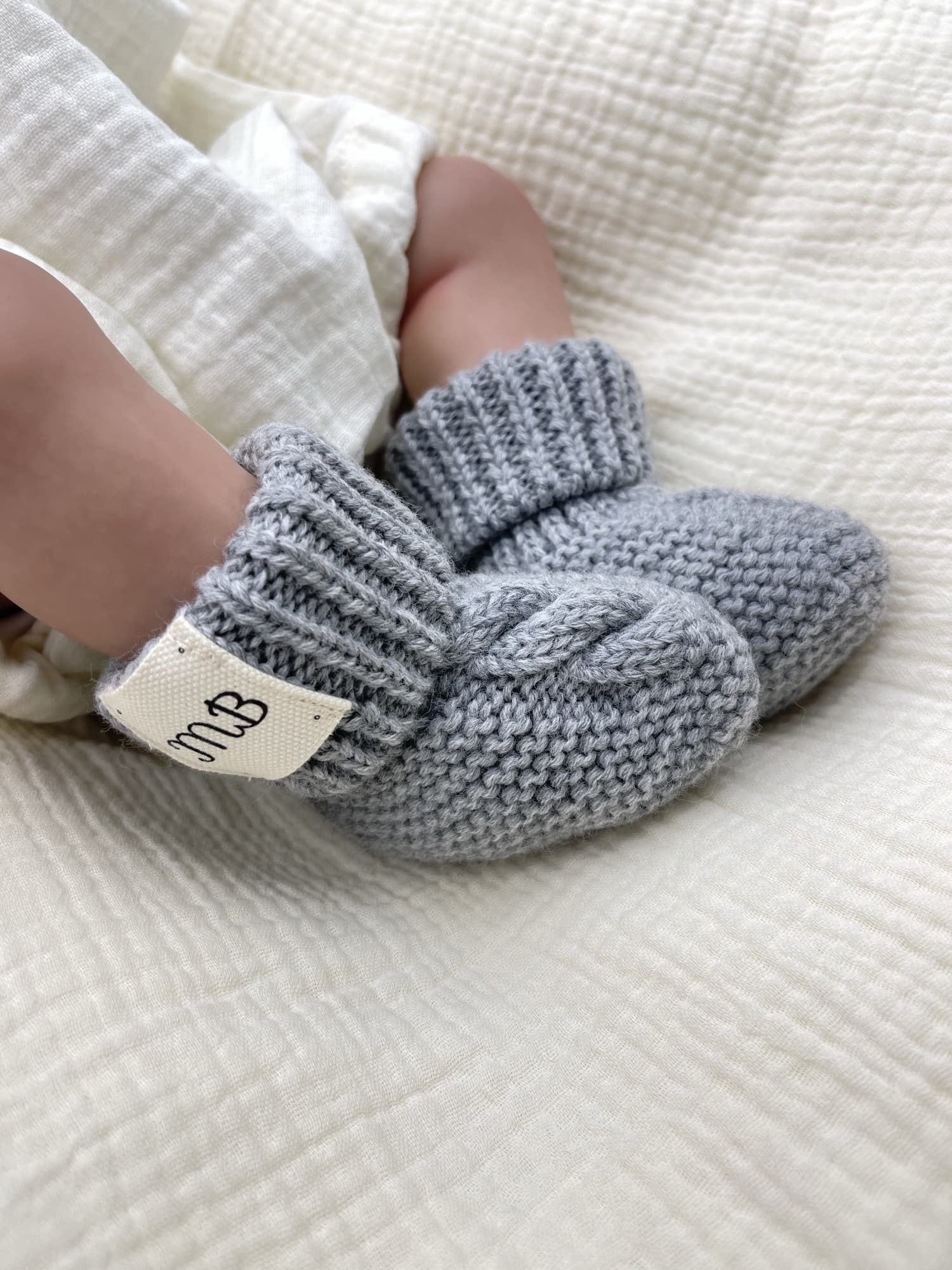 Пинетки коса меринос-кашемир Серый