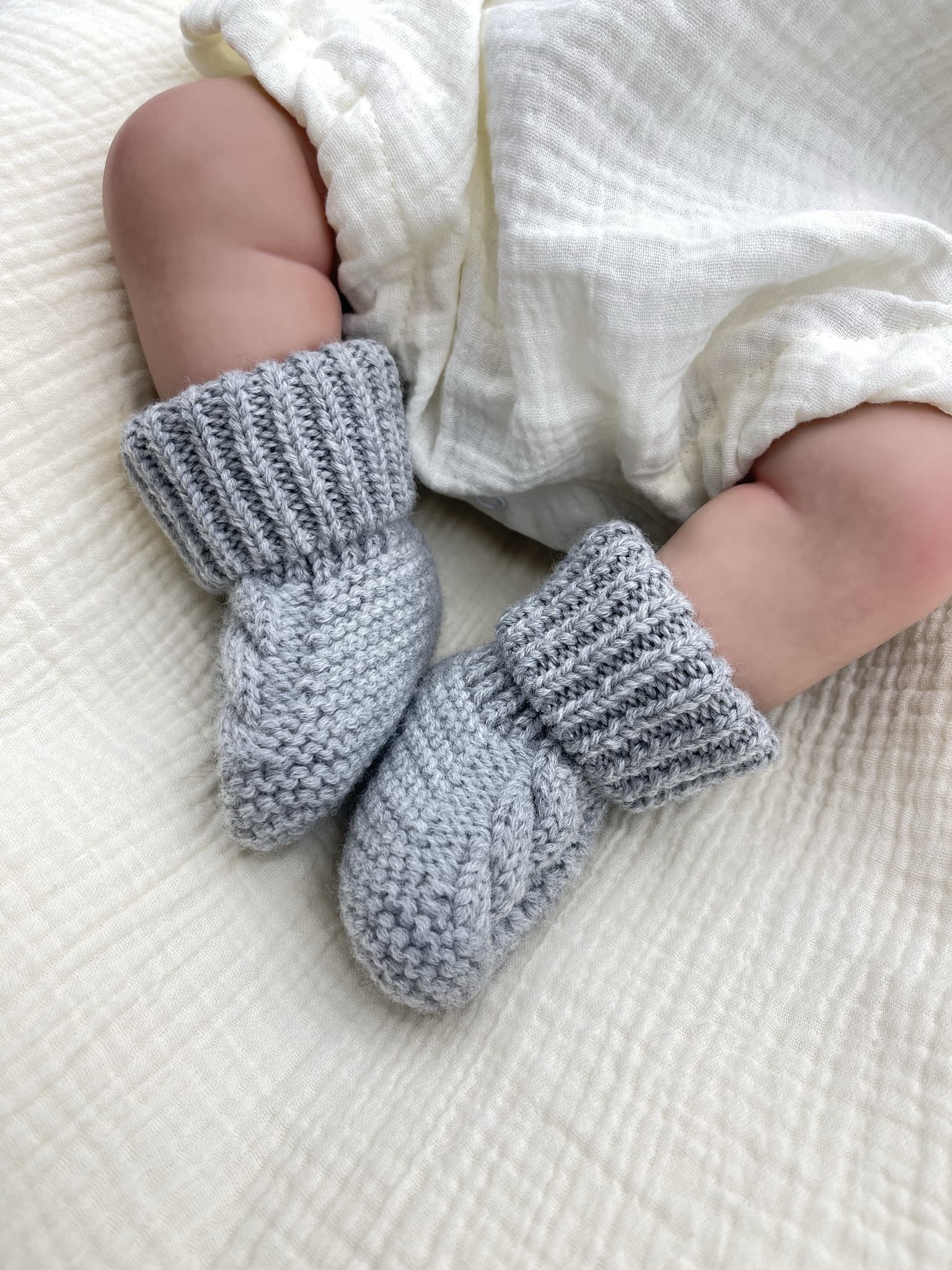 Пинетки коса меринос-кашемир Серый