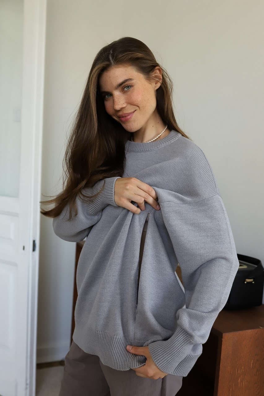 Джемпер Баланс для беременных и кормящих мам, Серый