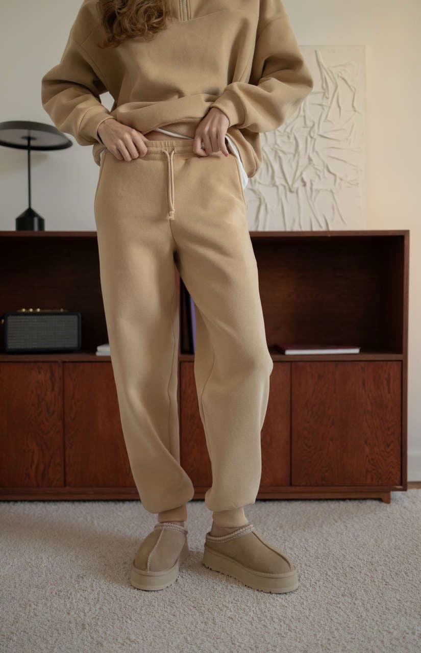 Брюки премиум утепленные, Бежевый