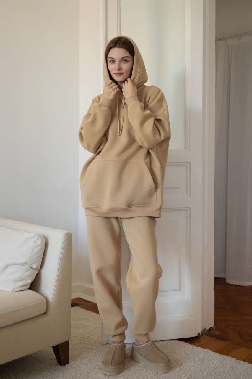 Брюки премиум утепленные, Бежевый