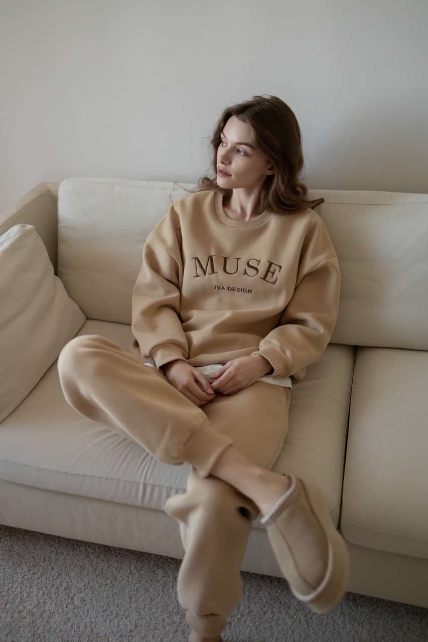 Брюки премиум утепленные, Бежевый