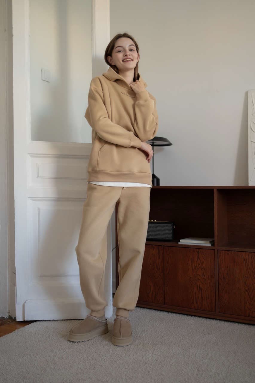 Брюки премиум утепленные, Бежевый