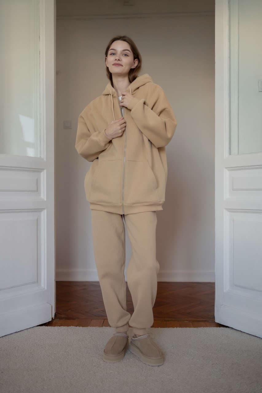 Брюки премиум утепленные, Бежевый