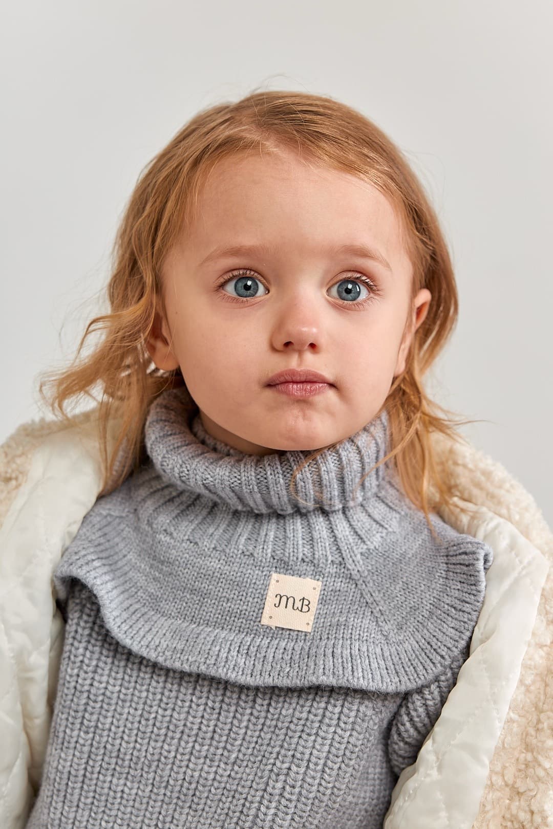 Манишка из меринос-кашемира, Серый, Универсальный