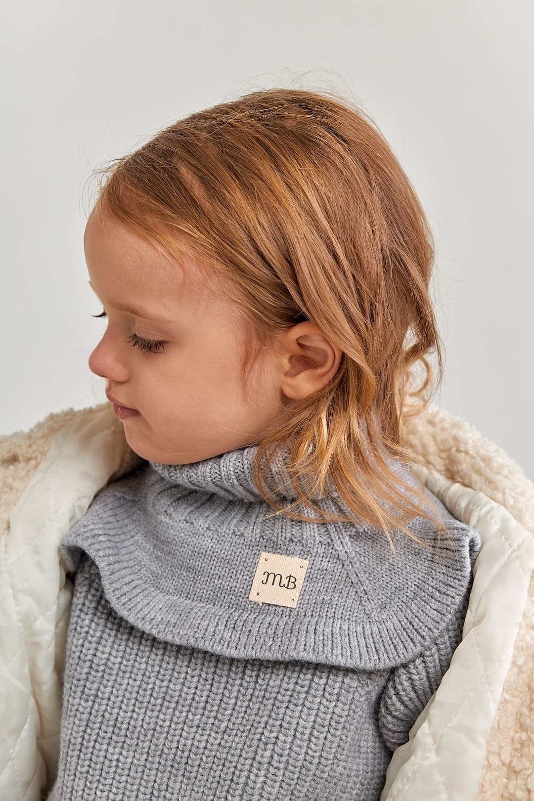 Манишка из меринос-кашемира, Серый, Универсальный