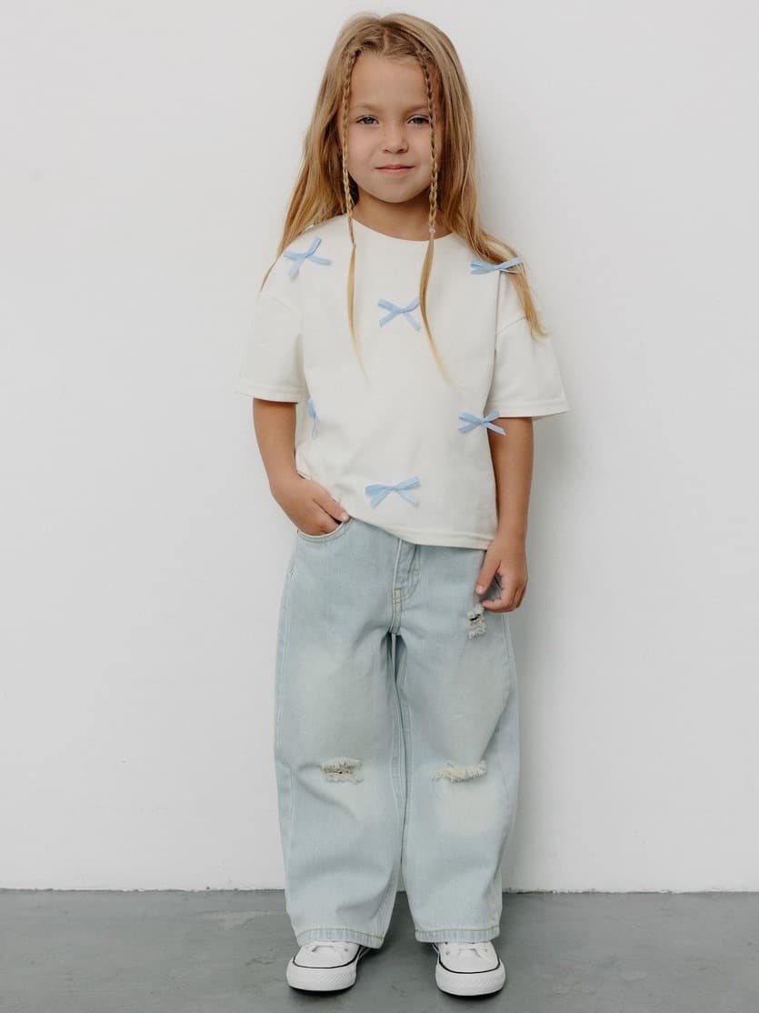 Джинсы Wide Leg, Голубой