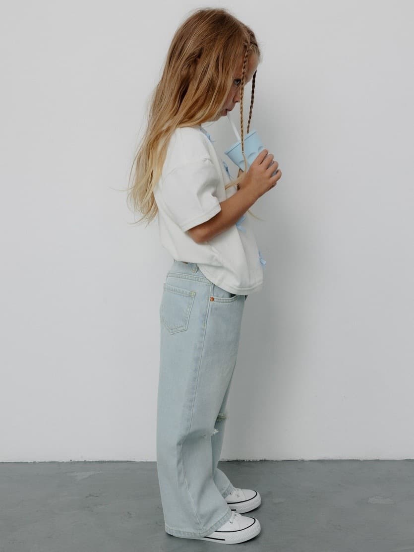 Джинсы Wide Leg, Голубой