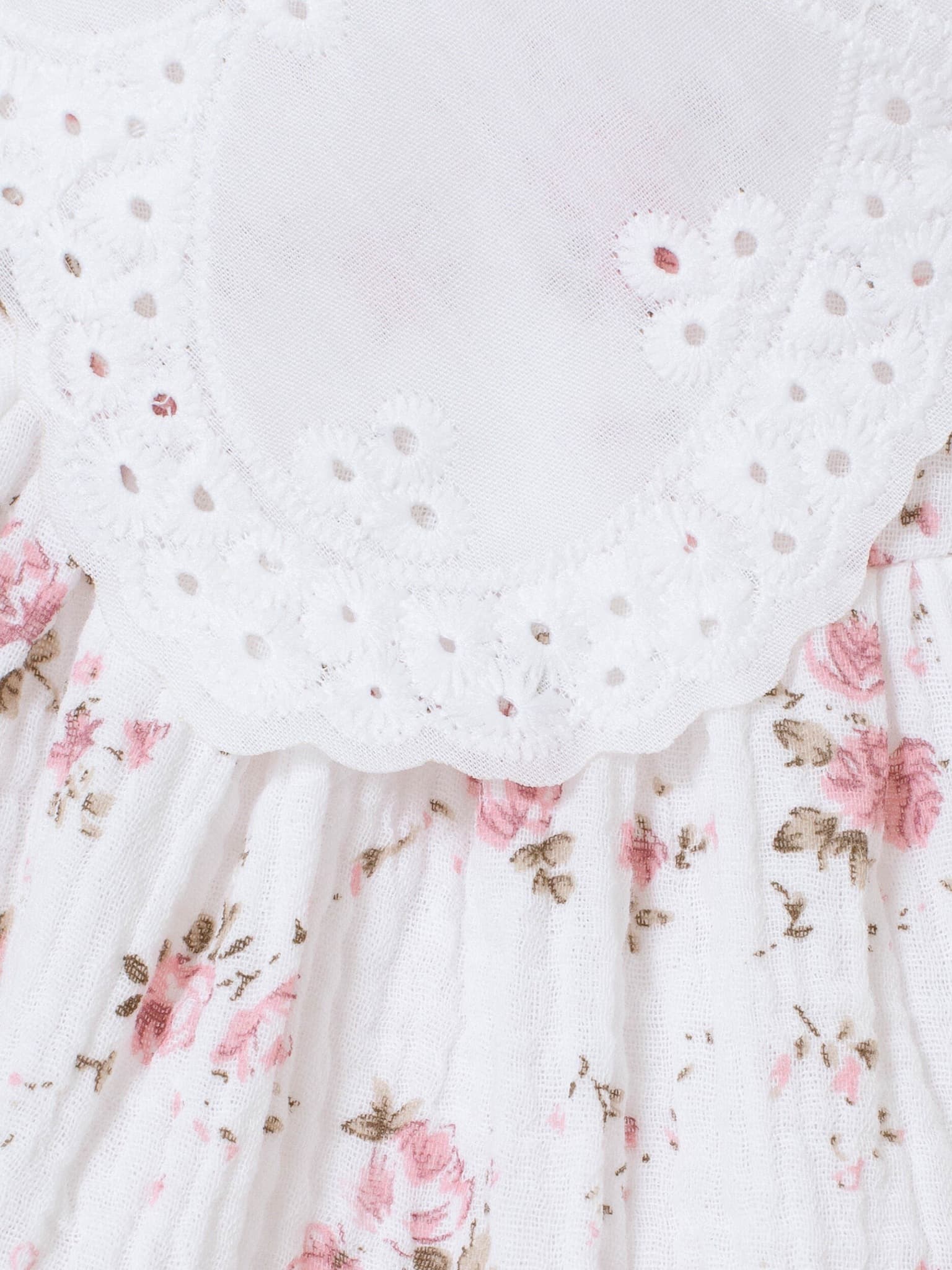 Платье с воротником из муслина, В цветочек