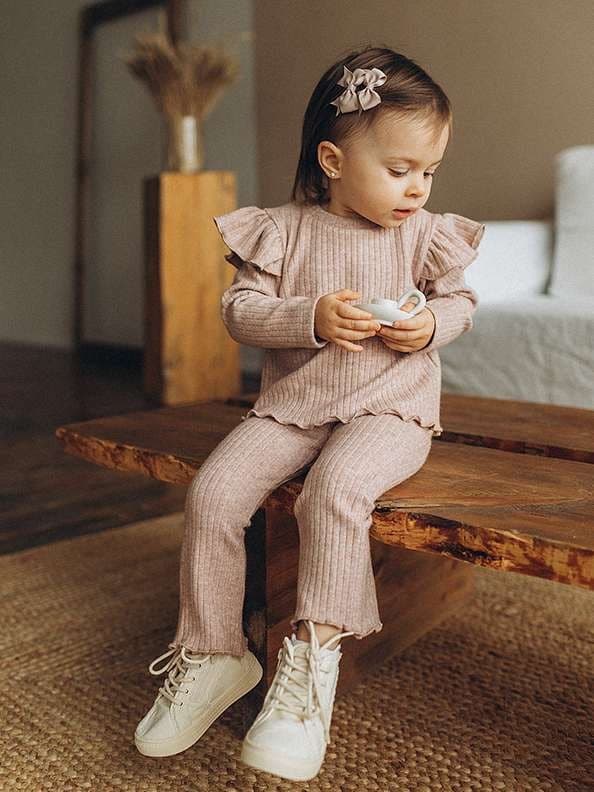 Костюм из теплой лапши, Пудровый