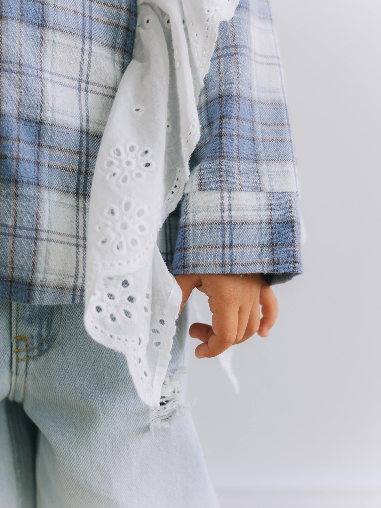 Рубашка с воланом, Голубой