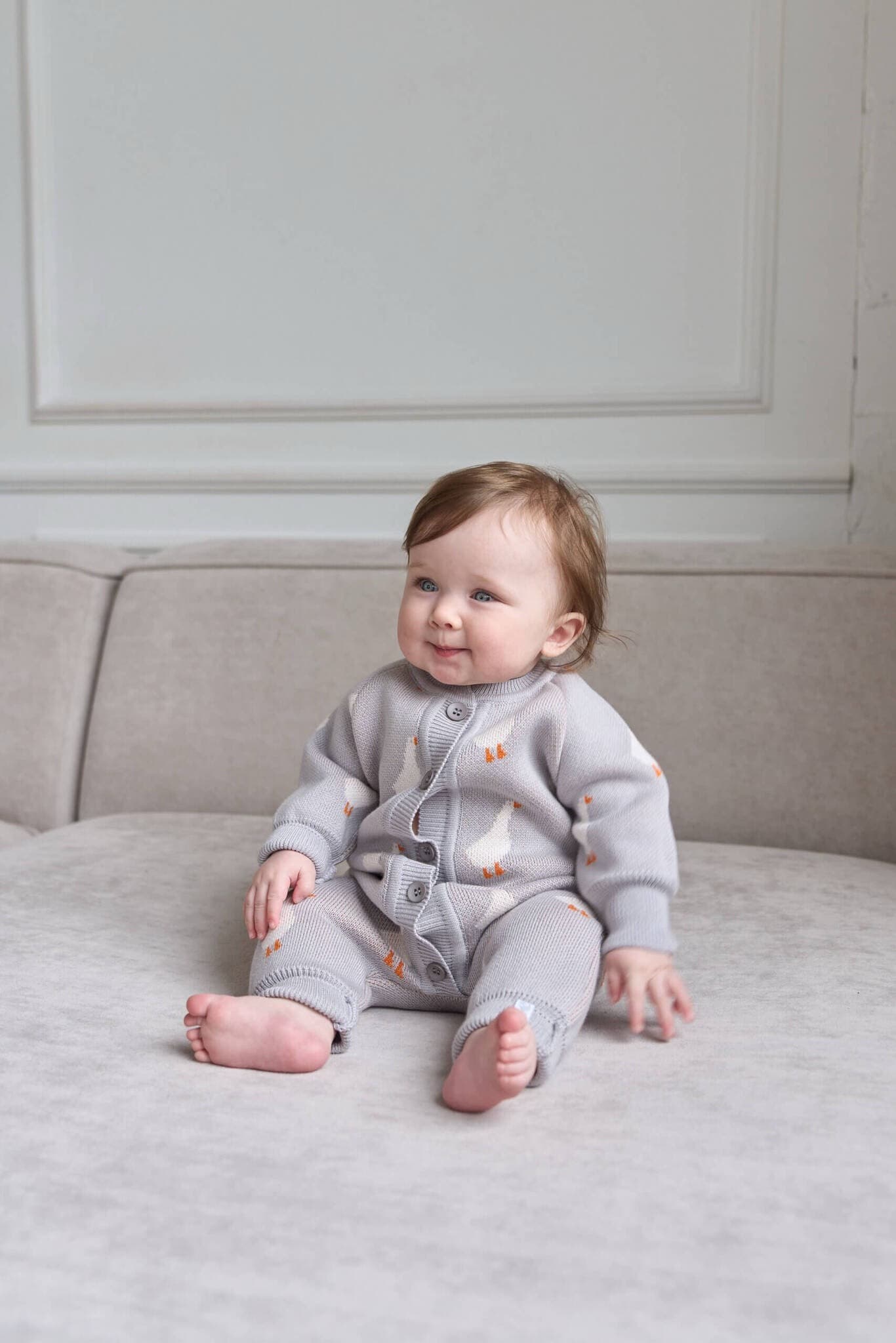 Комбинезон вязаный, Гуси