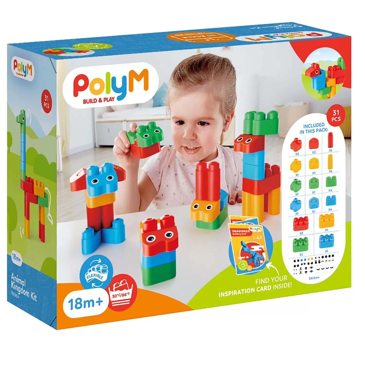 Конструктор детский "Царство животных", 31 элемент