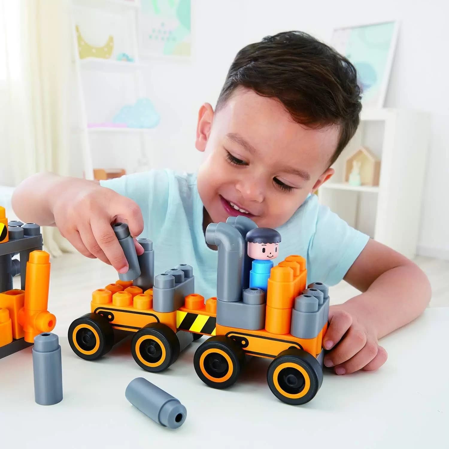 Конструктор детский цветной "Креатив",  Строительная площадка, 43 элемента