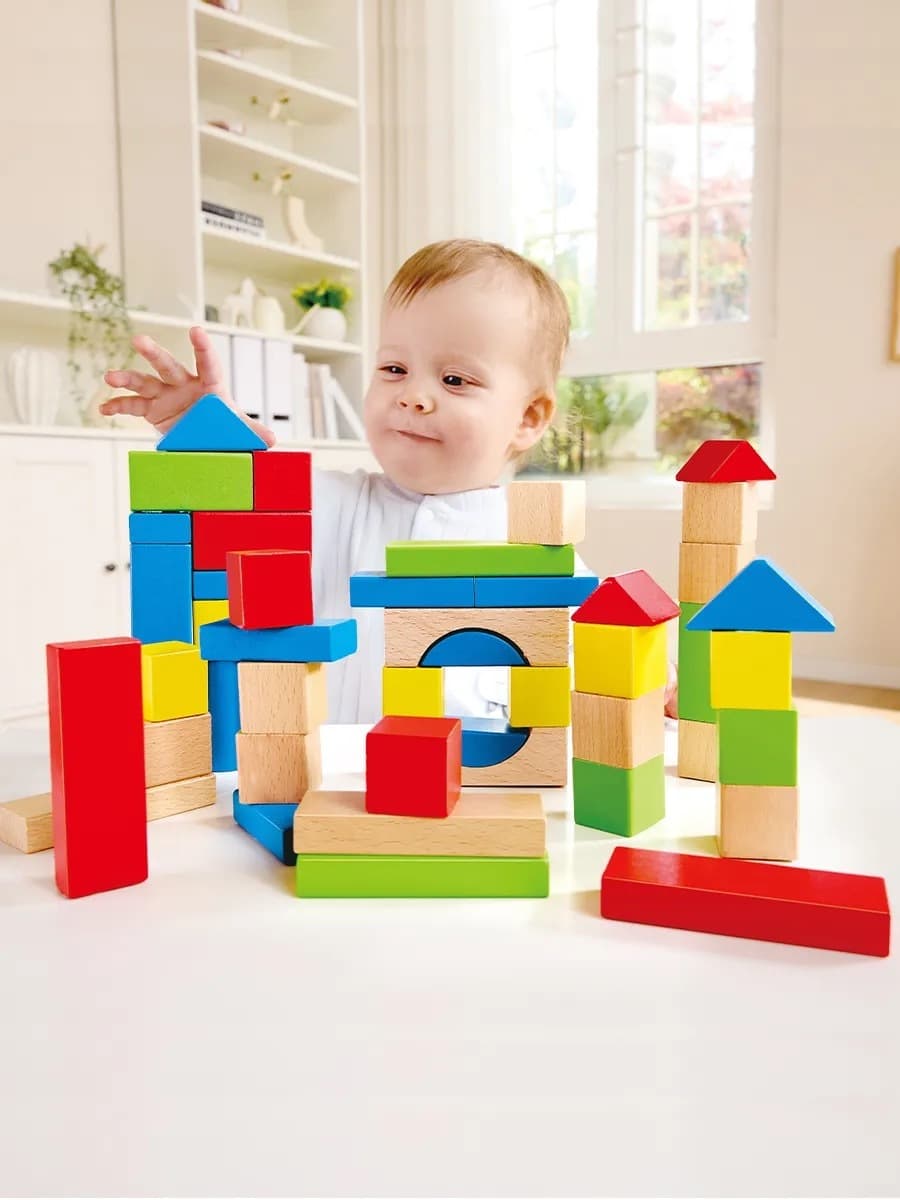 Игрушка "Конструктор цветной" деревянный 50 элементов