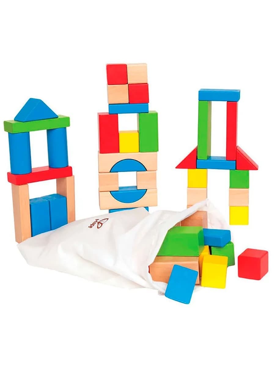 Игрушка "Конструктор цветной" деревянный 50 элементов