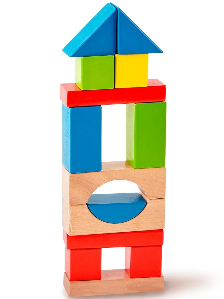 Игрушка "Конструктор цветной" деревянный 50 элементов