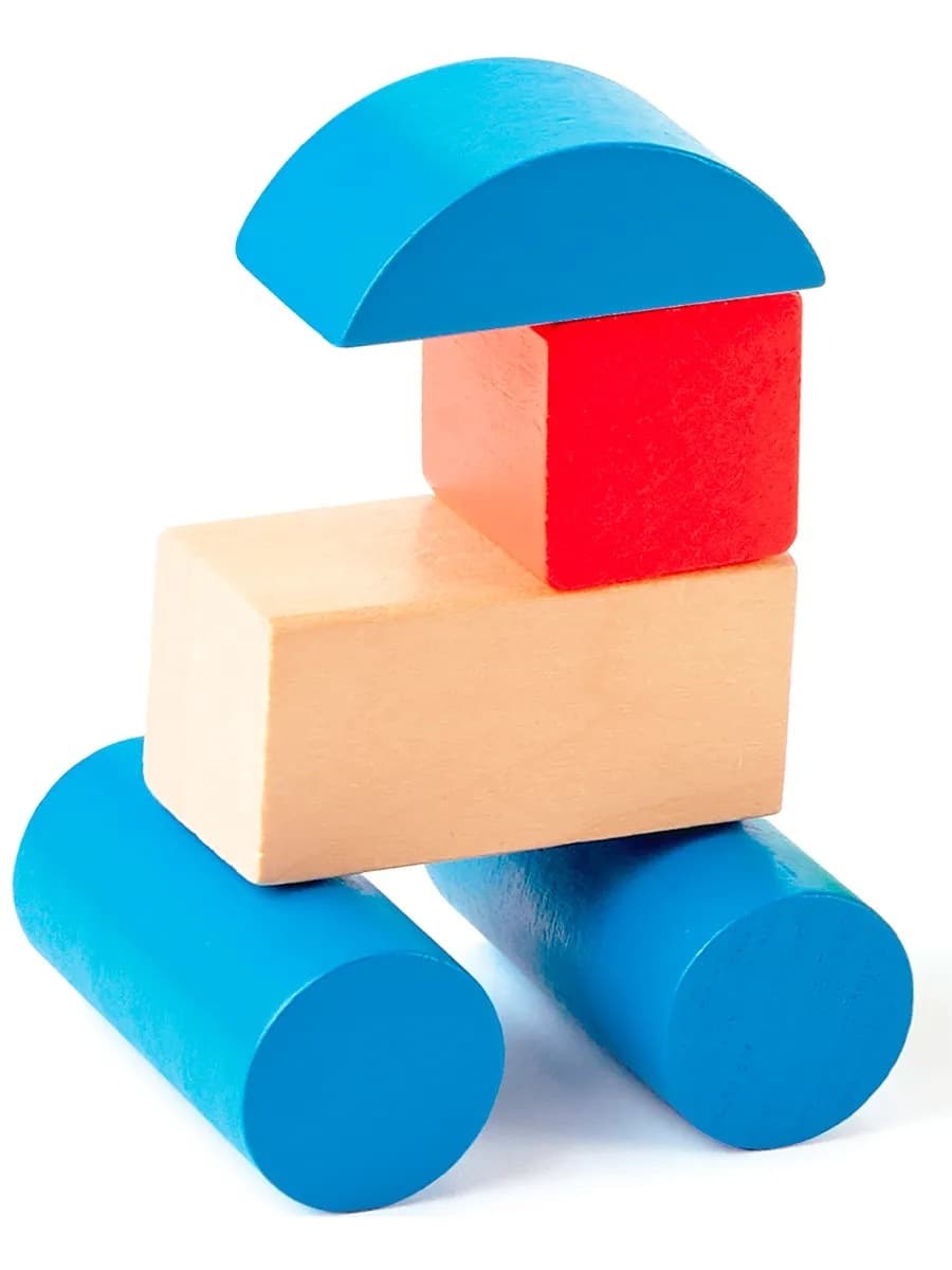 Игрушка "Конструктор цветной" деревянный 50 элементов