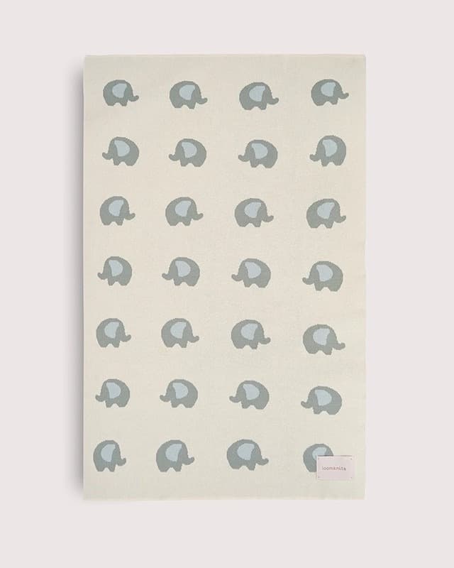 Плед детский Loomknits со слониками Мультиколор