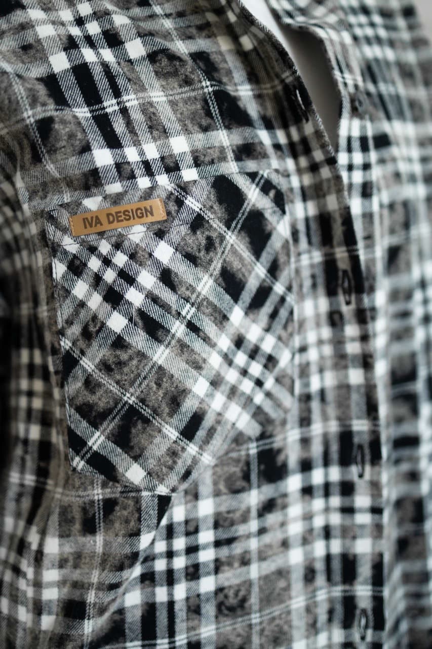 Рубашка в клетку оверсайз, Черный винтажный