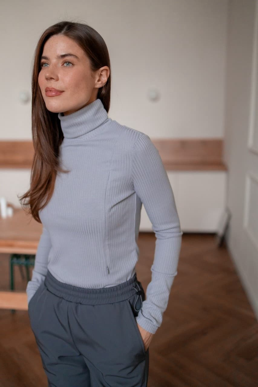 Водолазка для кормящих мам, Серый