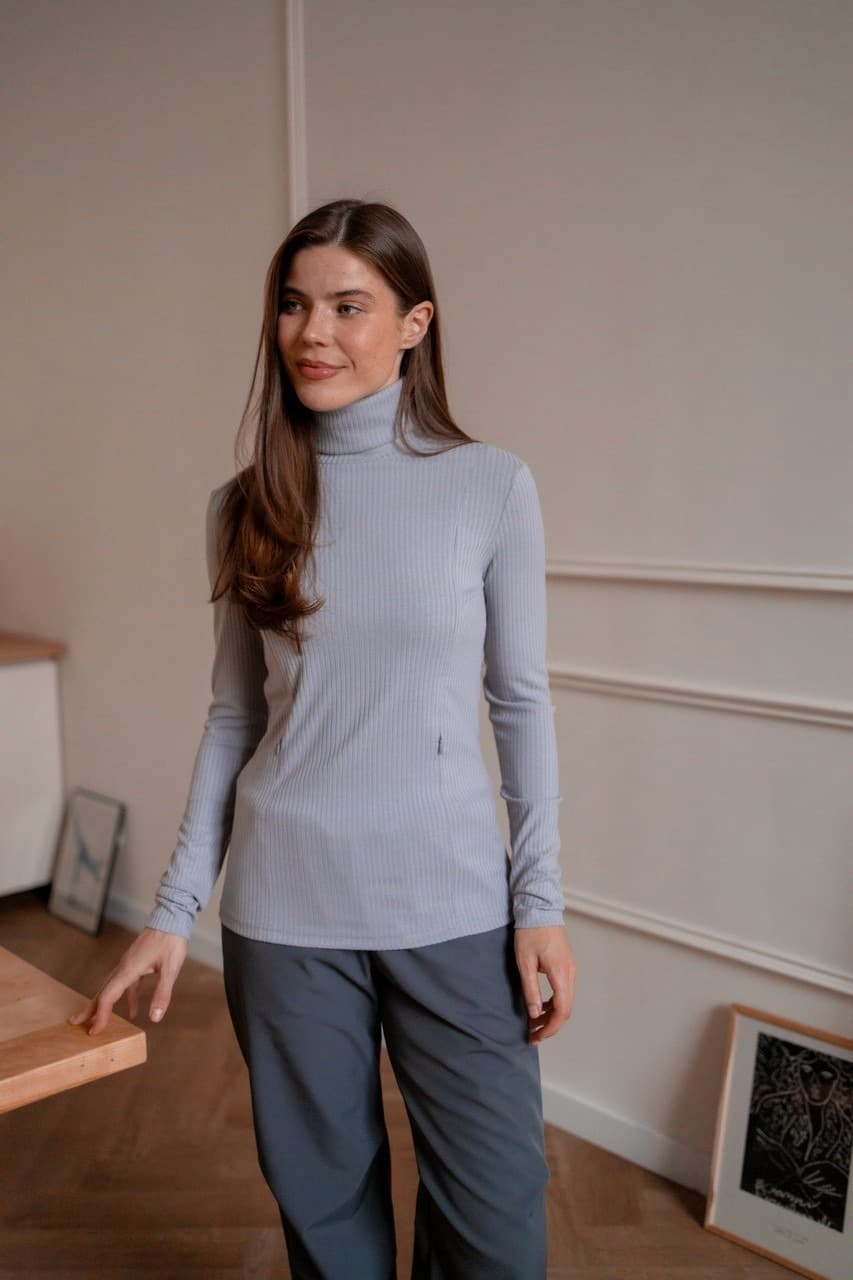 Водолазка для кормящих мам, Серый