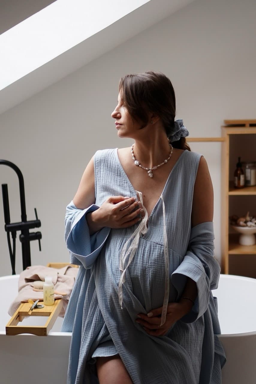 Платье на роды Благословение, Голубой