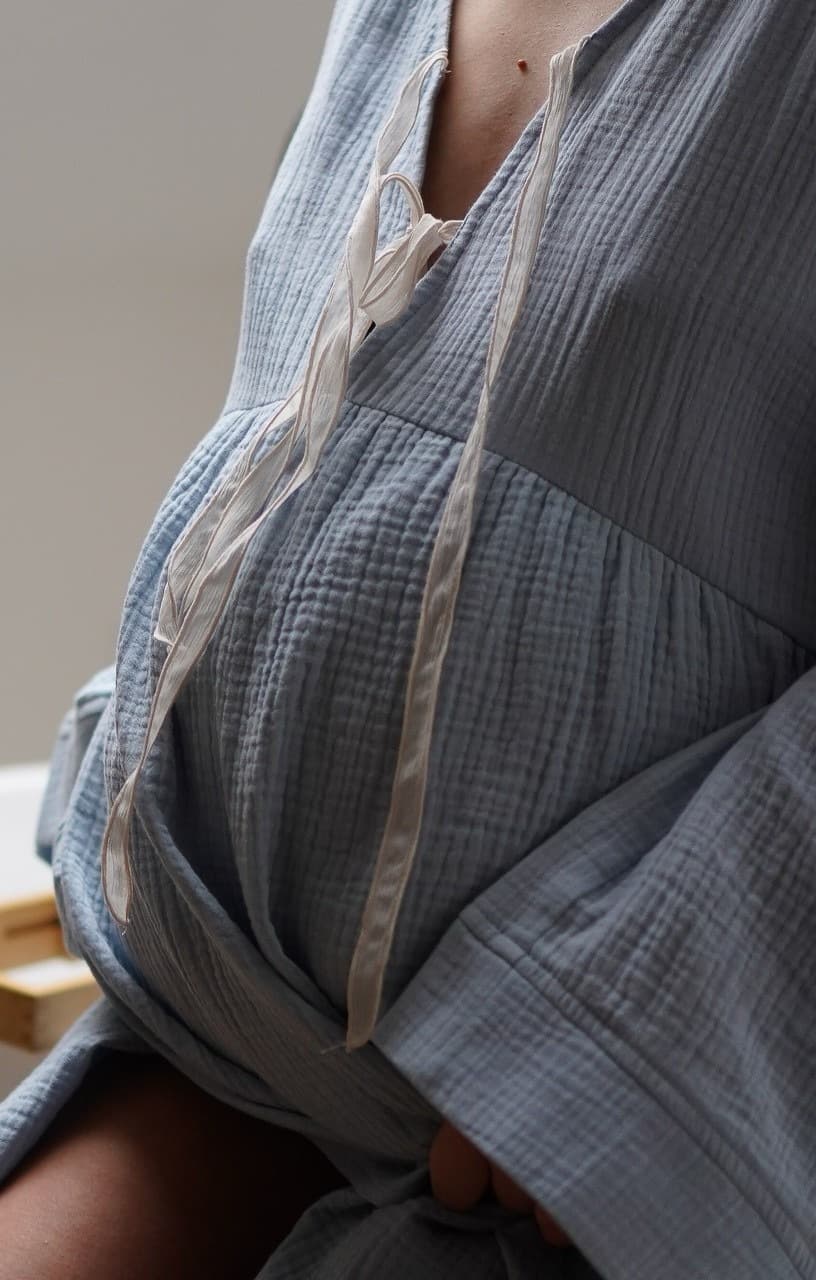 Платье на роды Благословение, Голубой