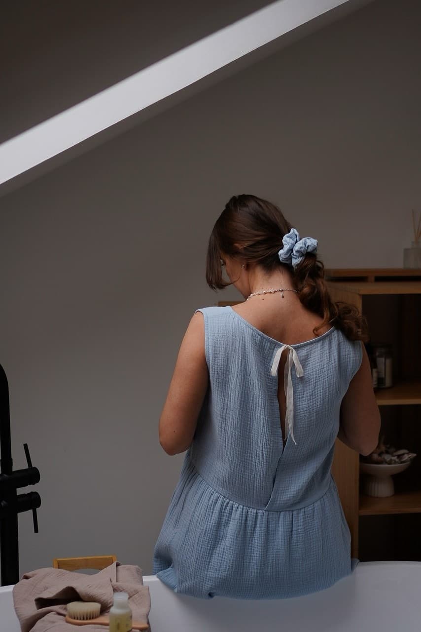 Платье на роды Благословение, Голубой