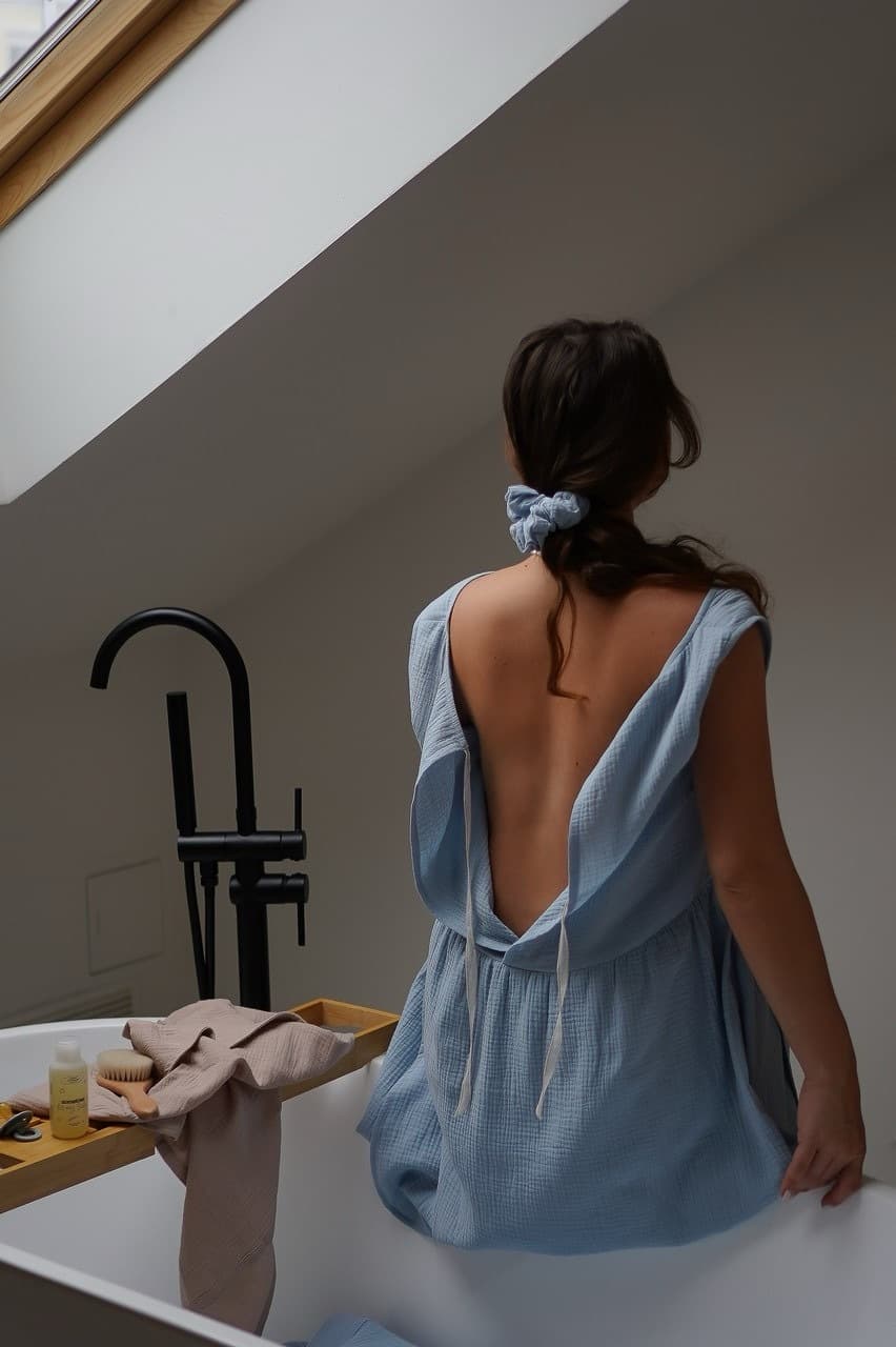 Платье на роды Благословение, Голубой