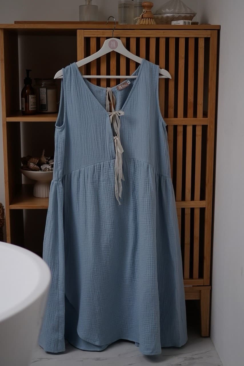 Платье на роды Благословение, Голубой