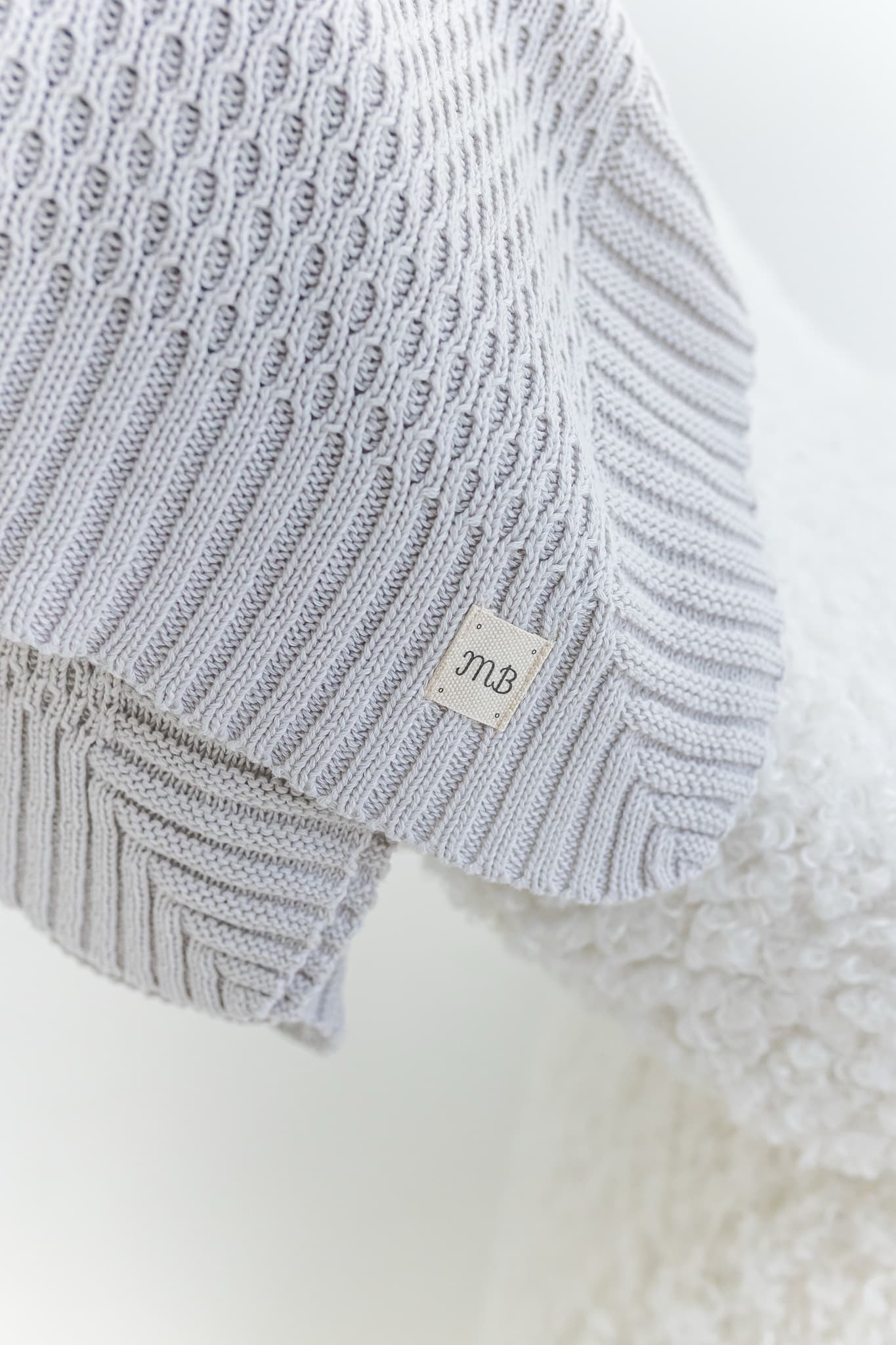 Плед мун из 100% хлопка, Стальной