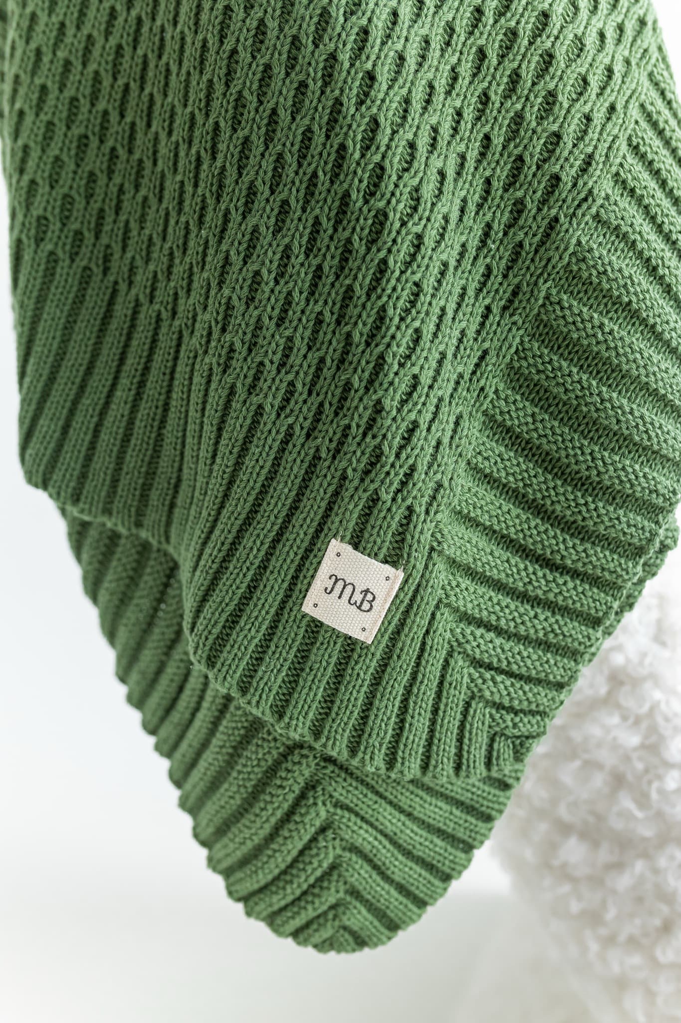 Плед мун из 100% хлопка, Оливковый