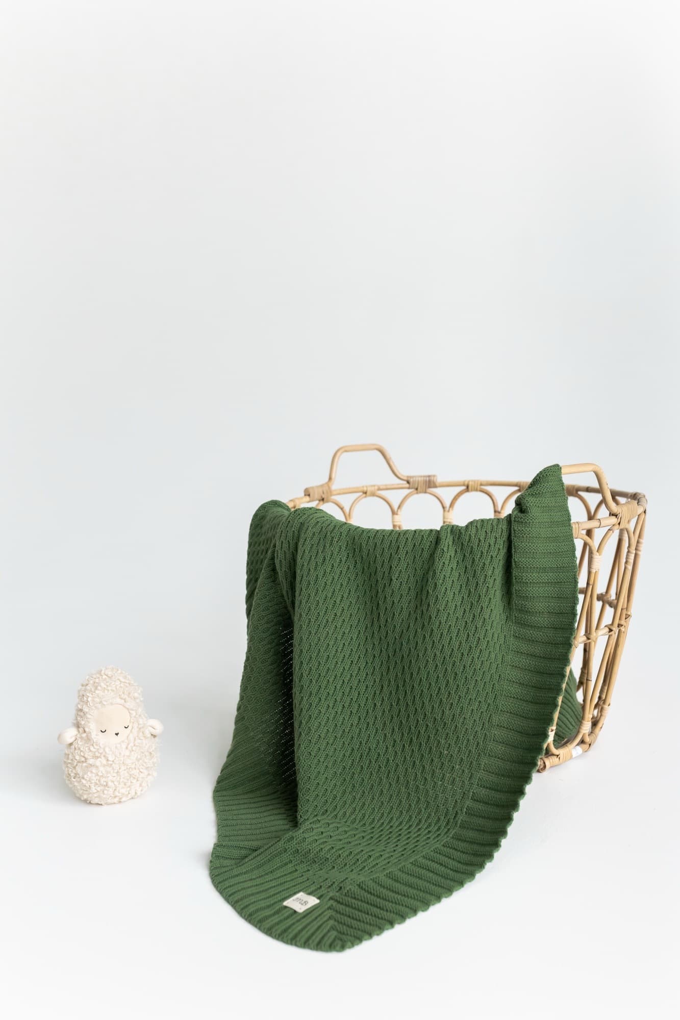 Плед мун из 100% хлопка, Оливковый