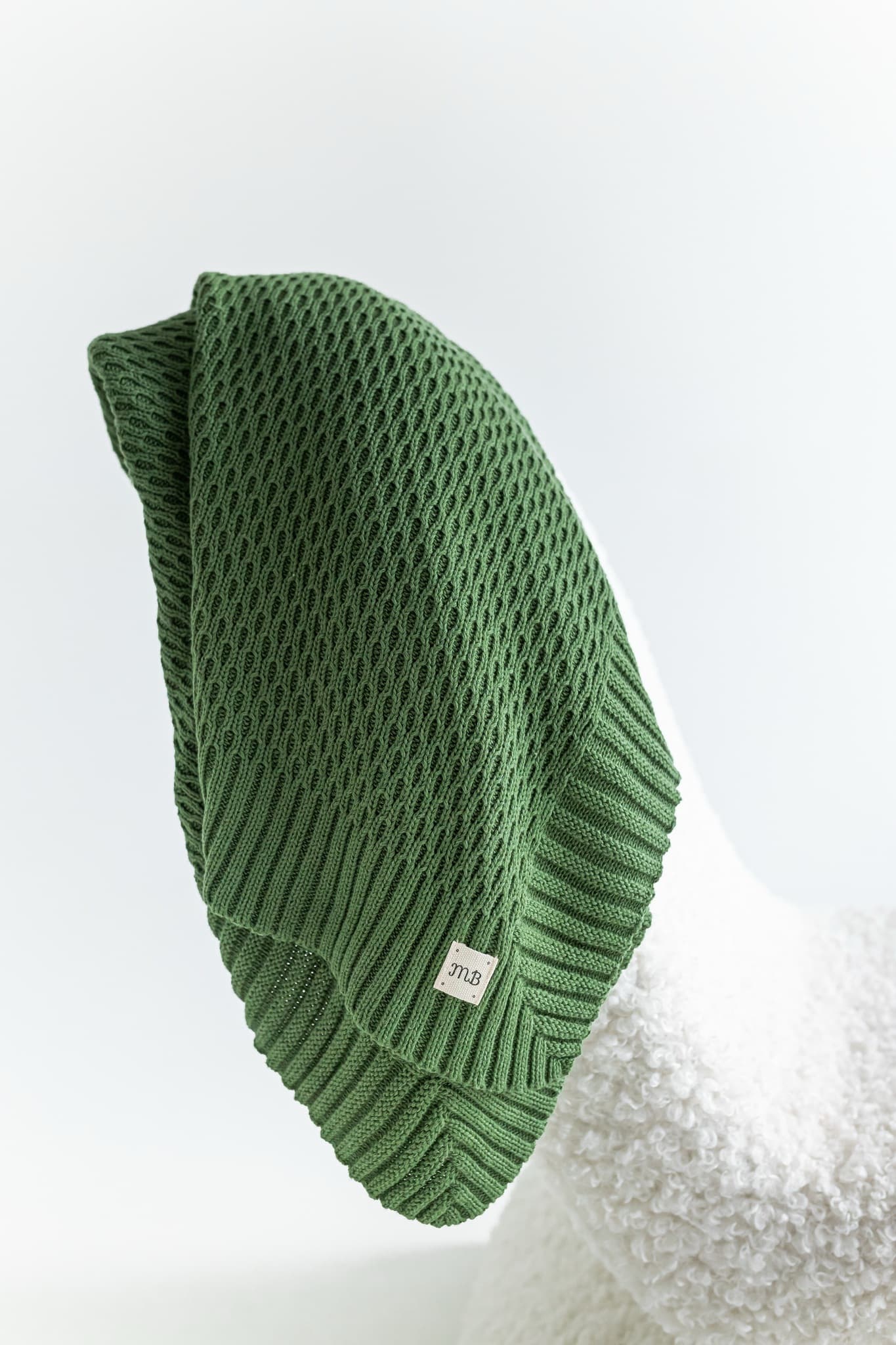 Плед мун из 100% хлопка, Оливковый