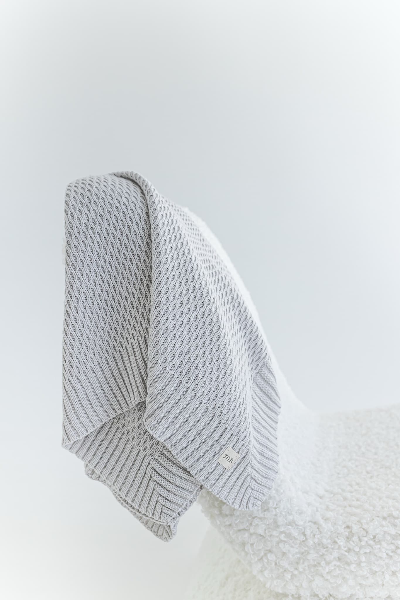 Плед мун из 100% хлопка, Стальной