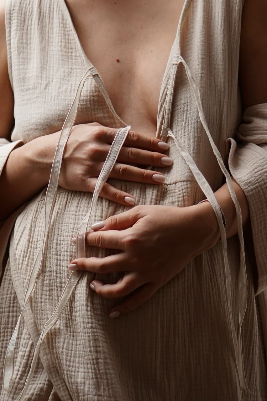 Платье на роды Благословение, Бежевый