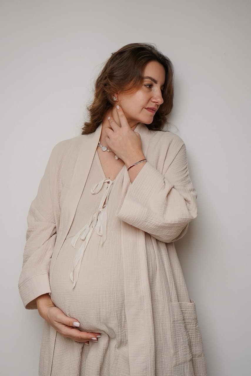 Платье на роды Благословение, Бежевый