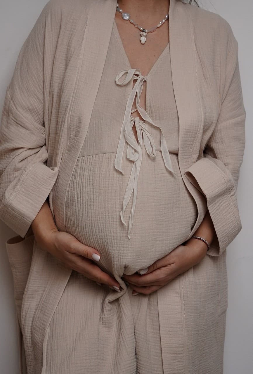 Платье на роды Благословение, Бежевый